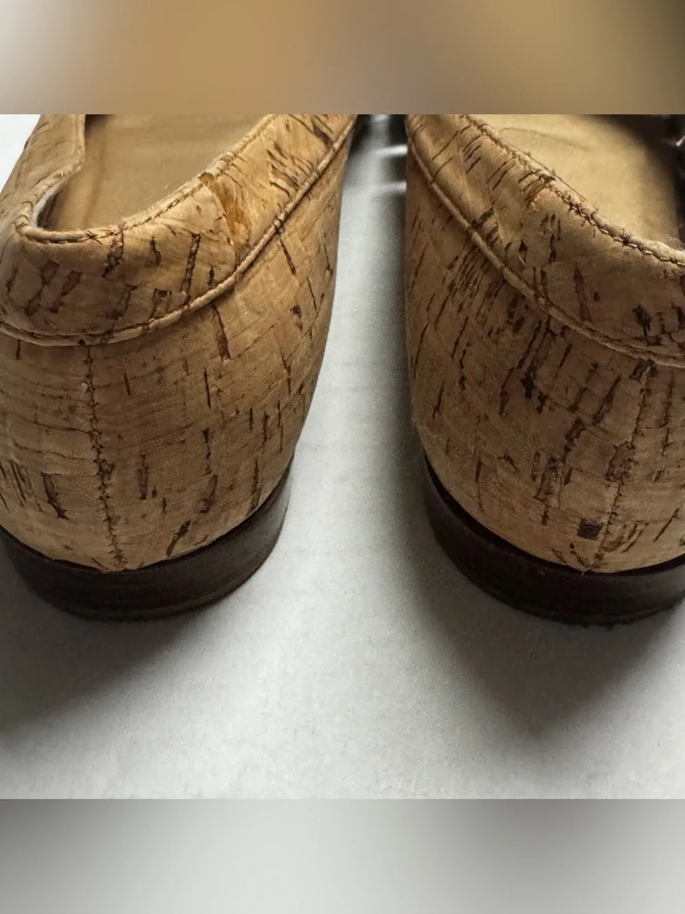Stuart Weitzman Cork Peep Toe Flats In Natural Women's Size: 8M